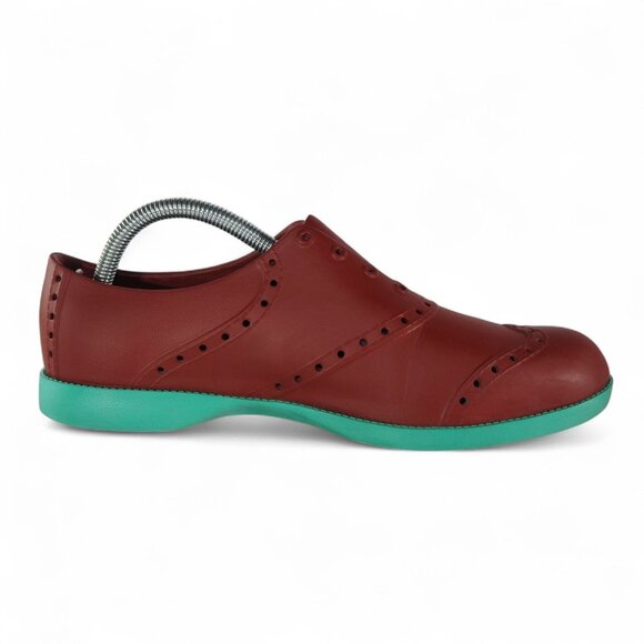 Biion Spikeless Rubber Wingtip Slip-on Golf Shoes Men's 8 Women's 10 Burgundy - Picture 7 of 11